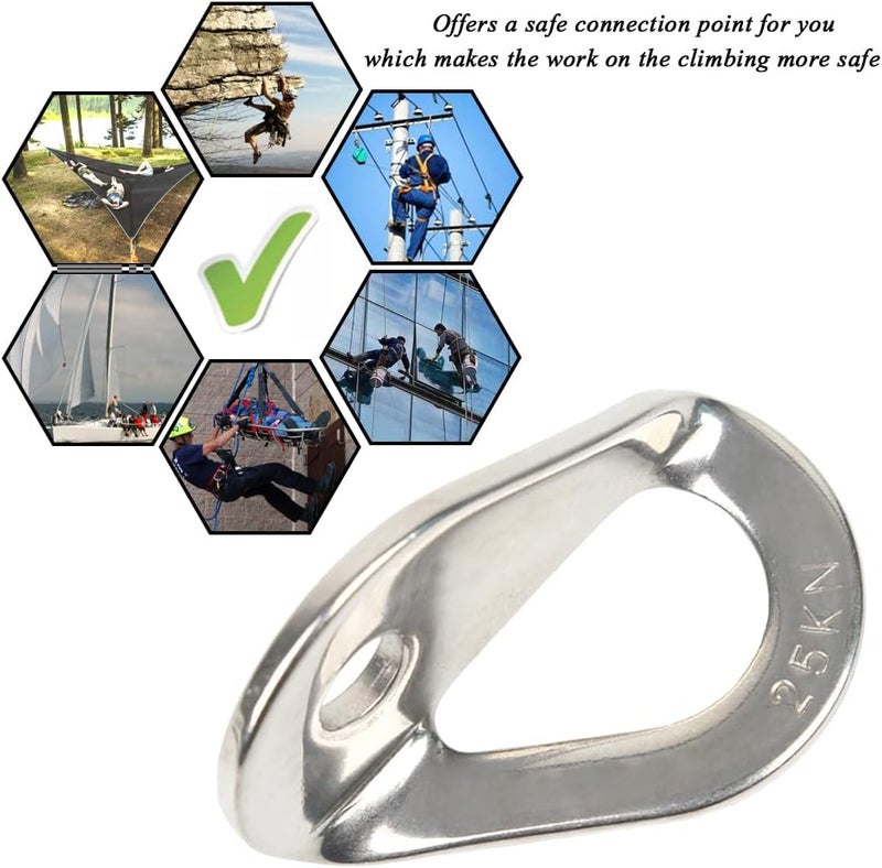 SHINETEC 25KN Climbing Bolt Hanger - Stainless Steel Rock Climbing Anchor Bolt Outdoor Gear Rescue Hammock Installation, Fits for 10mm Bolt, 2PCS - Image 5